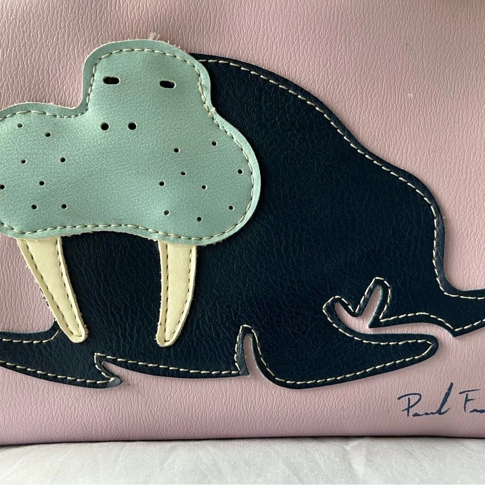 RARE Vintage Y2K Paul Frank Lilac Bag with Blue Walrus - Picture 4 of 10